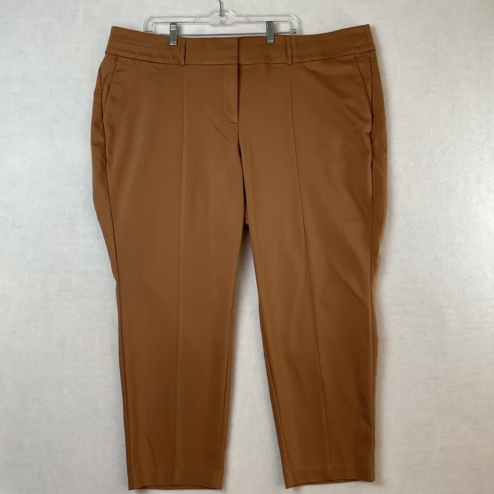 Lane Bryant The Curvy Allie Ankle Pants 24 Brown Camel Tapered Career Trousers